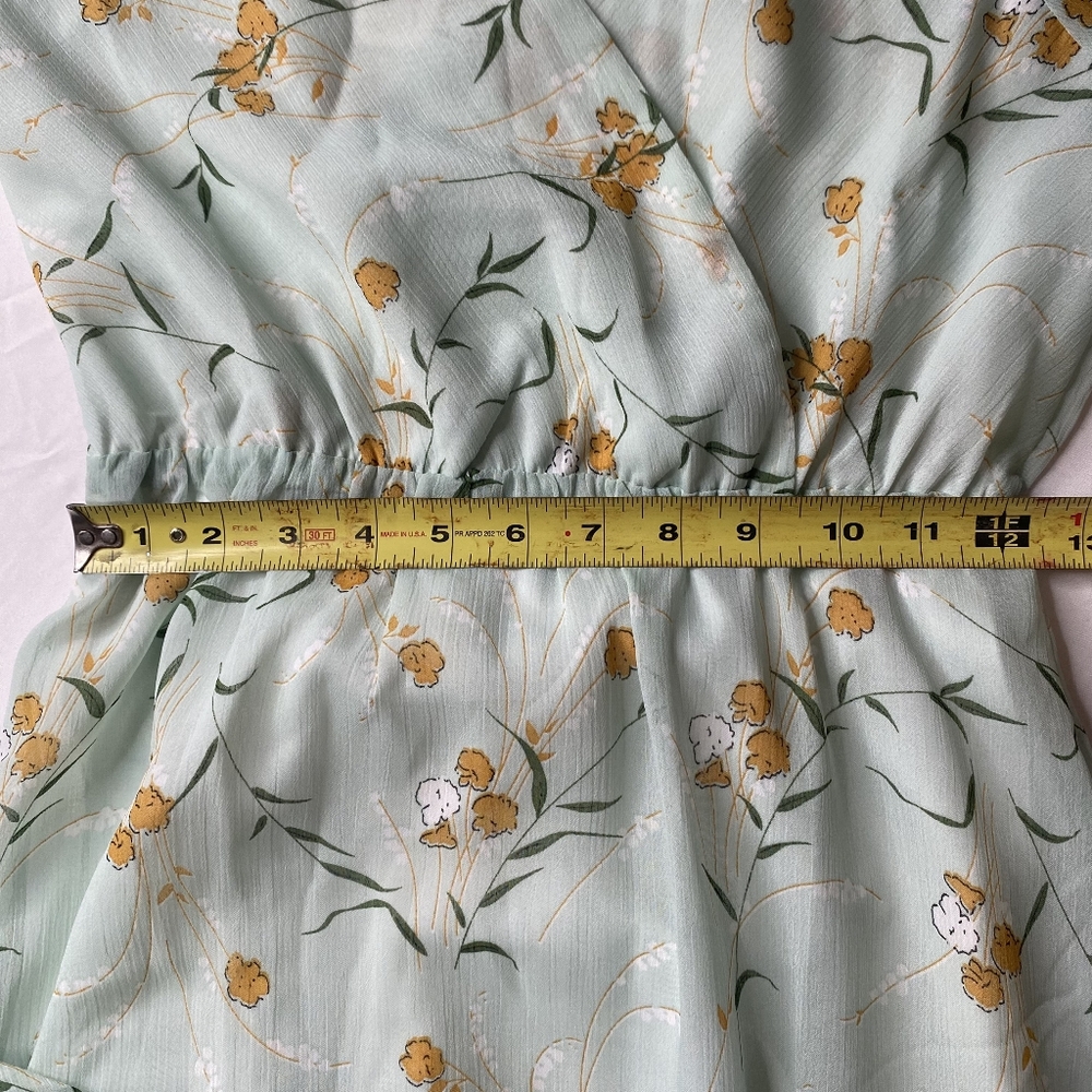Floral Maxi Dress V Neck High Waist Chiffon Sz S NWT - Picture 10 of 17